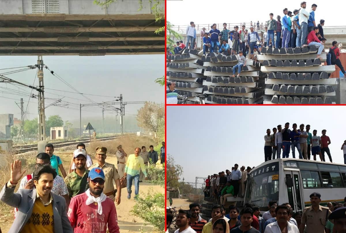 varun dhawan spotted in muradnagar shooting for his fil sui dhaga