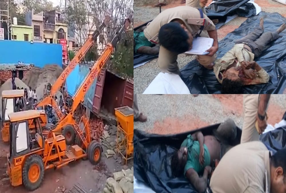 Casualty in haldwani three labour died due to cement container collapse