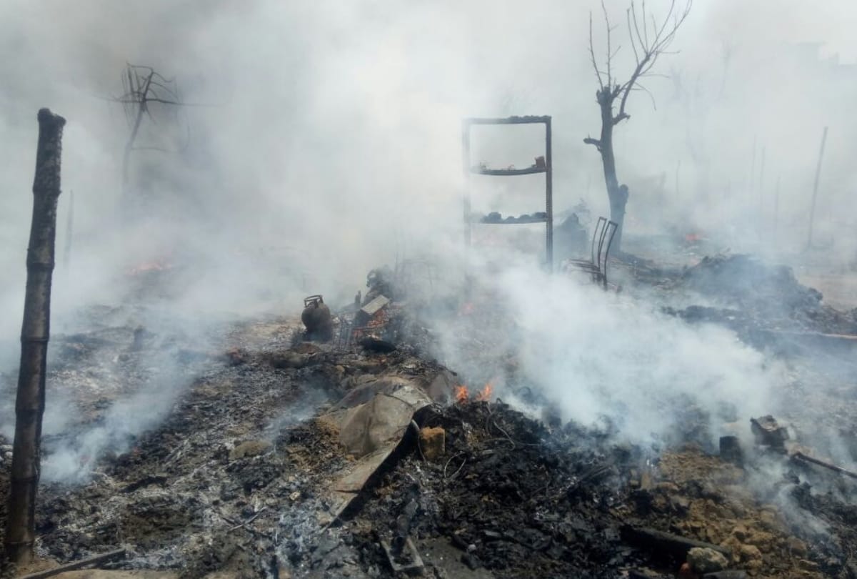 fire caught in indiranagar area