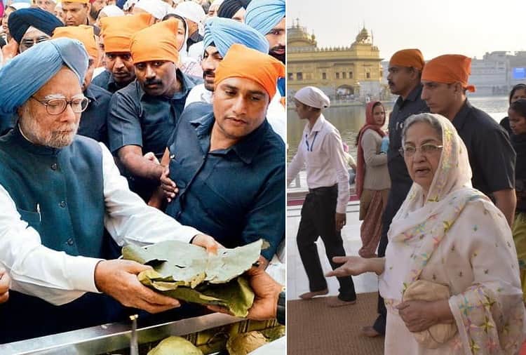 Formar Prime Minister Manmohan Singh With Wife in Golden Temple Amritsar