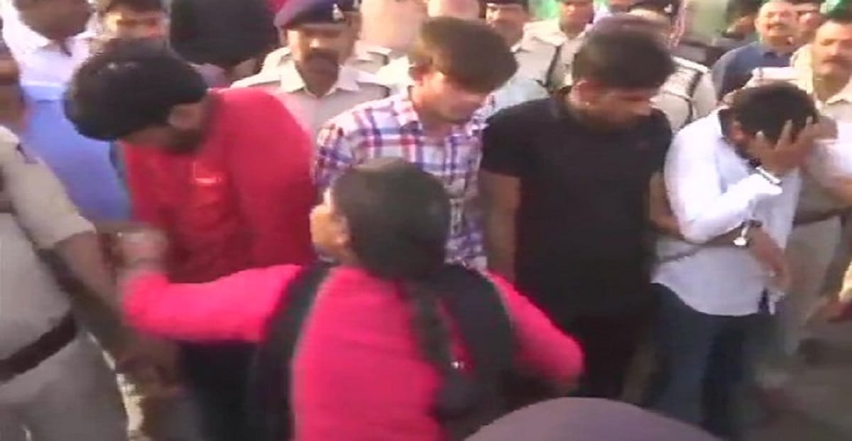 when mp cops parade rapists on bhopal streets, people slap them