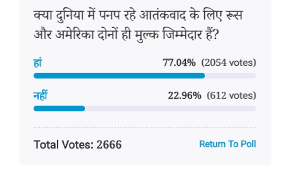Amar Ujala Poll: Russia and america are responsible for terrorism in the world