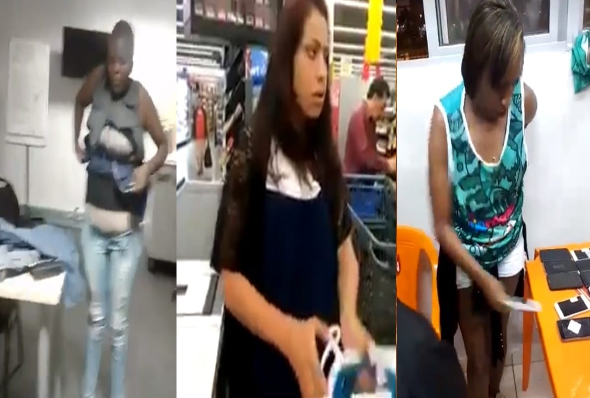 female thief stole so much thing in supermarket
