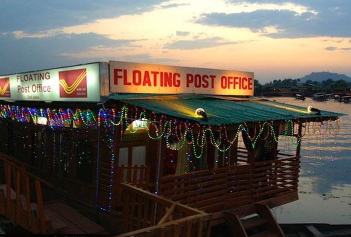 worlds only floating post office in jammu kashmir 