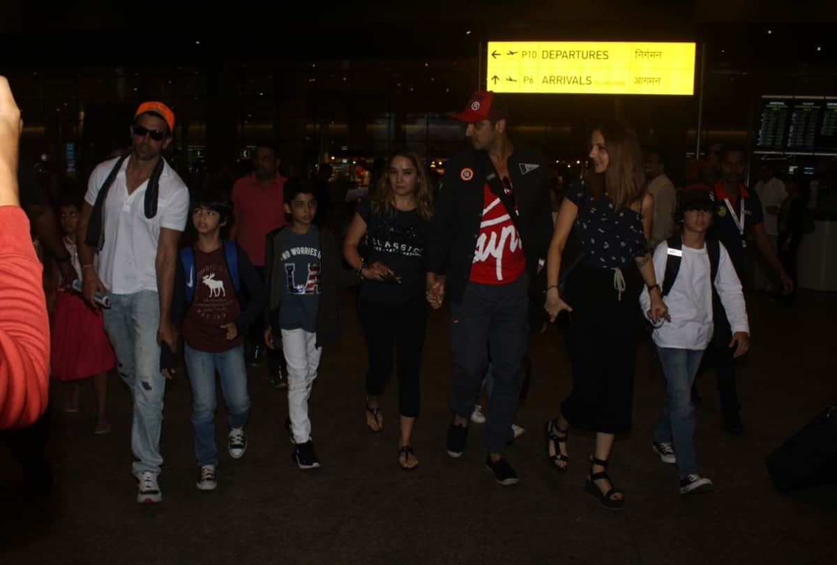 Hrithik Roshan Sussane Khan return from goa spotted at mumbai airport