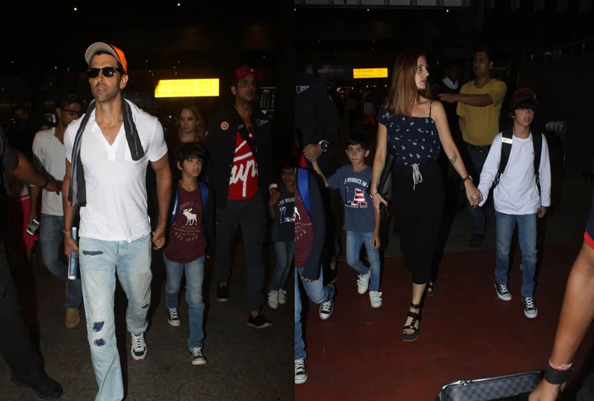 Hrithik Roshan Sussane Khan return from goa spotted at mumbai airport