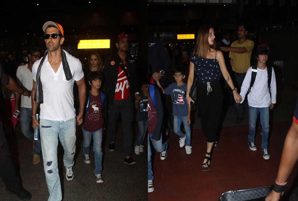 Hrithik Roshan Sussane Khan return from goa spotted at mumbai airport