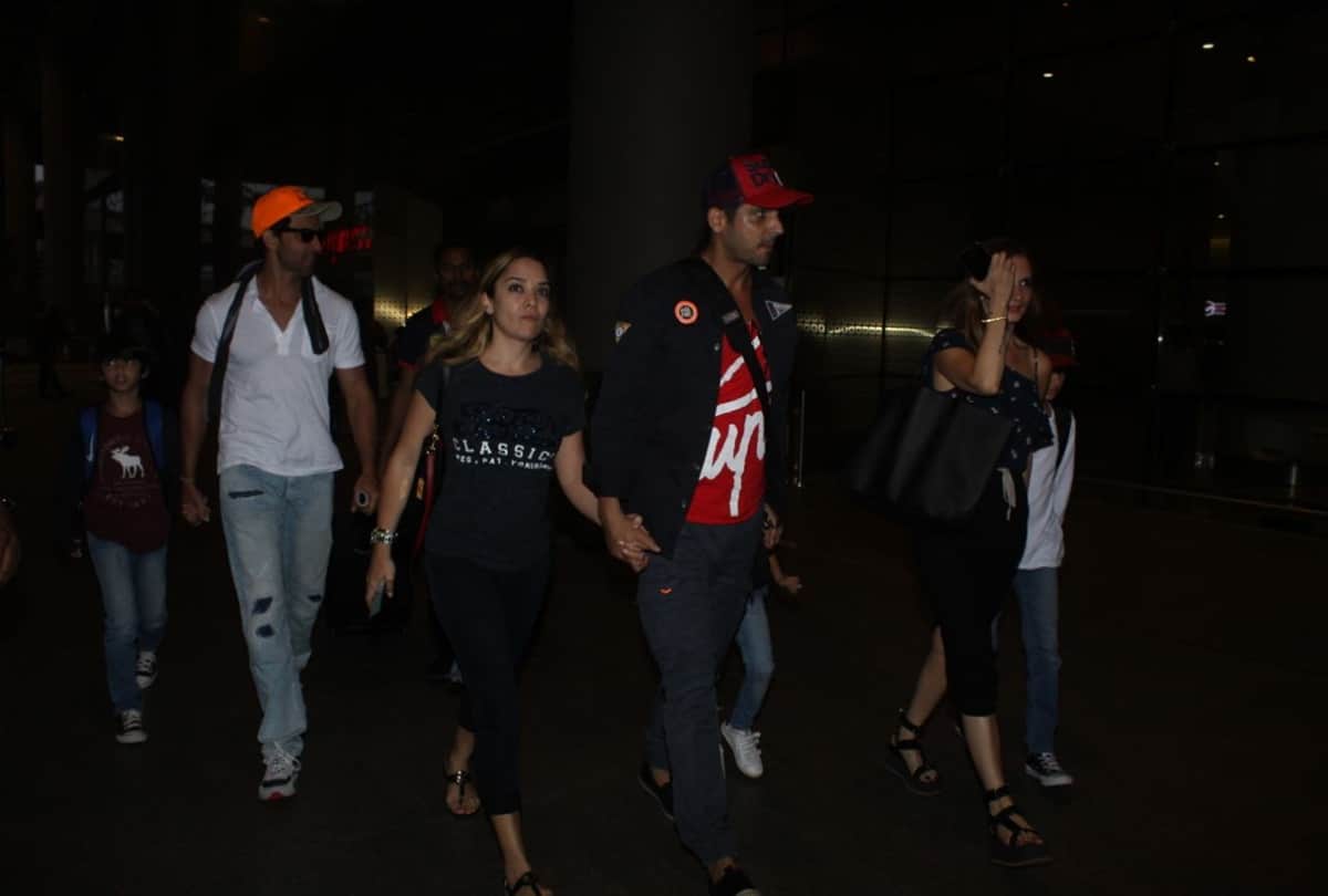 Hrithik Roshan Sussane Khan return from goa spotted at mumbai airport
