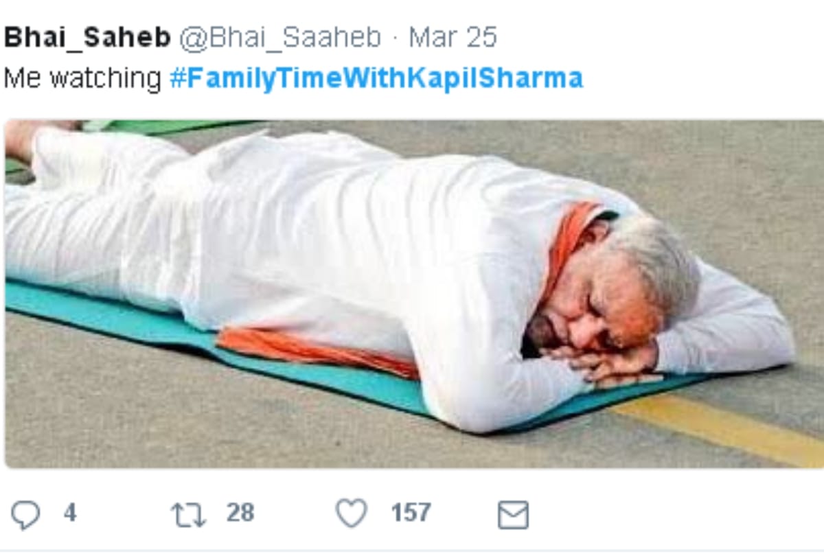 funny memes are made by fans on twitter for family time with kapil sharma 