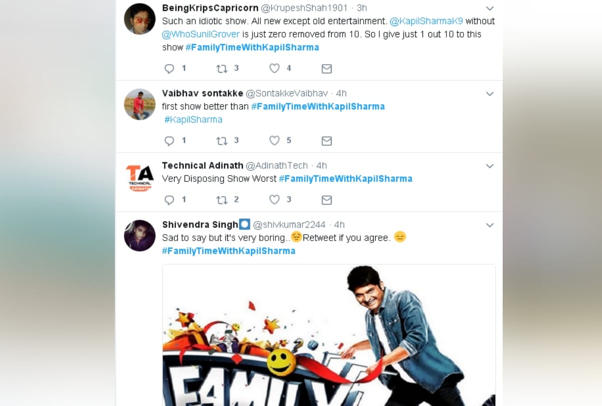 funny memes are made by fans on twitter for family time with kapil sharma 