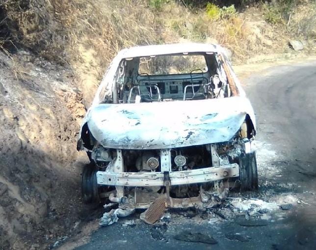 चलती कार में भड़की आग, बाल बाल बचे पंचायत समिति सदस्य