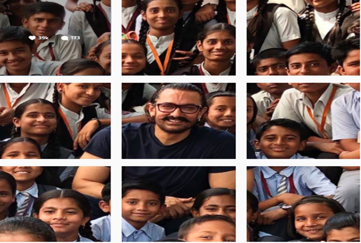 Aamir Khan shared his photo with village children on instagram