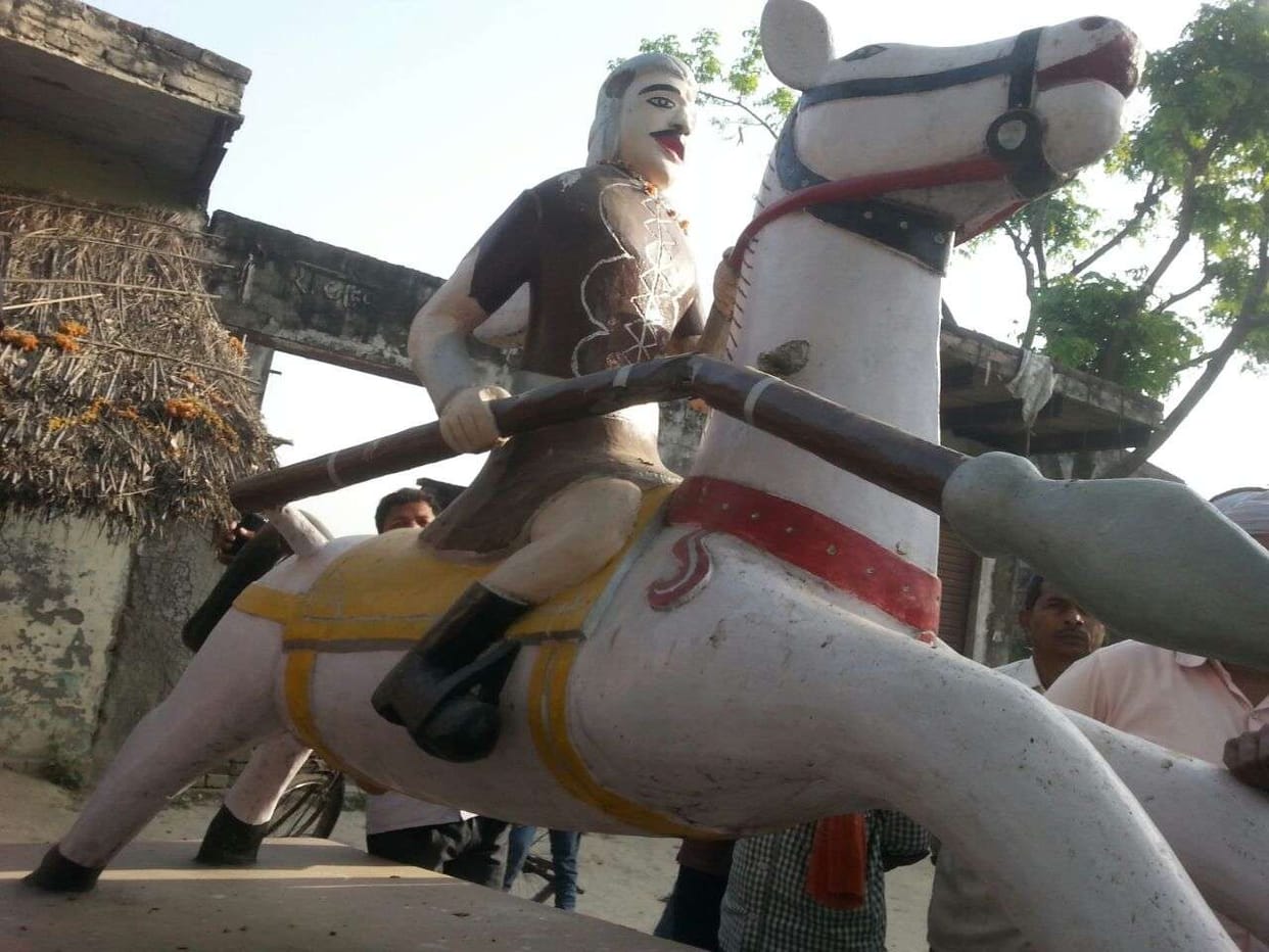 raja suheldev statue broken in jaunpur