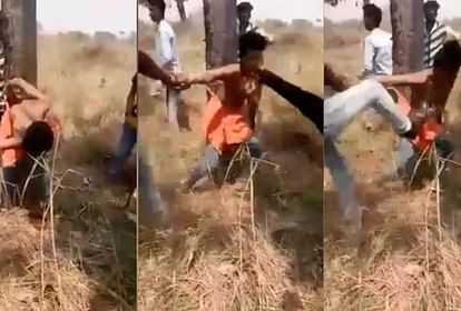 main culprit arrested after watching viral video of tied youth to a tree thrashed him in deoria