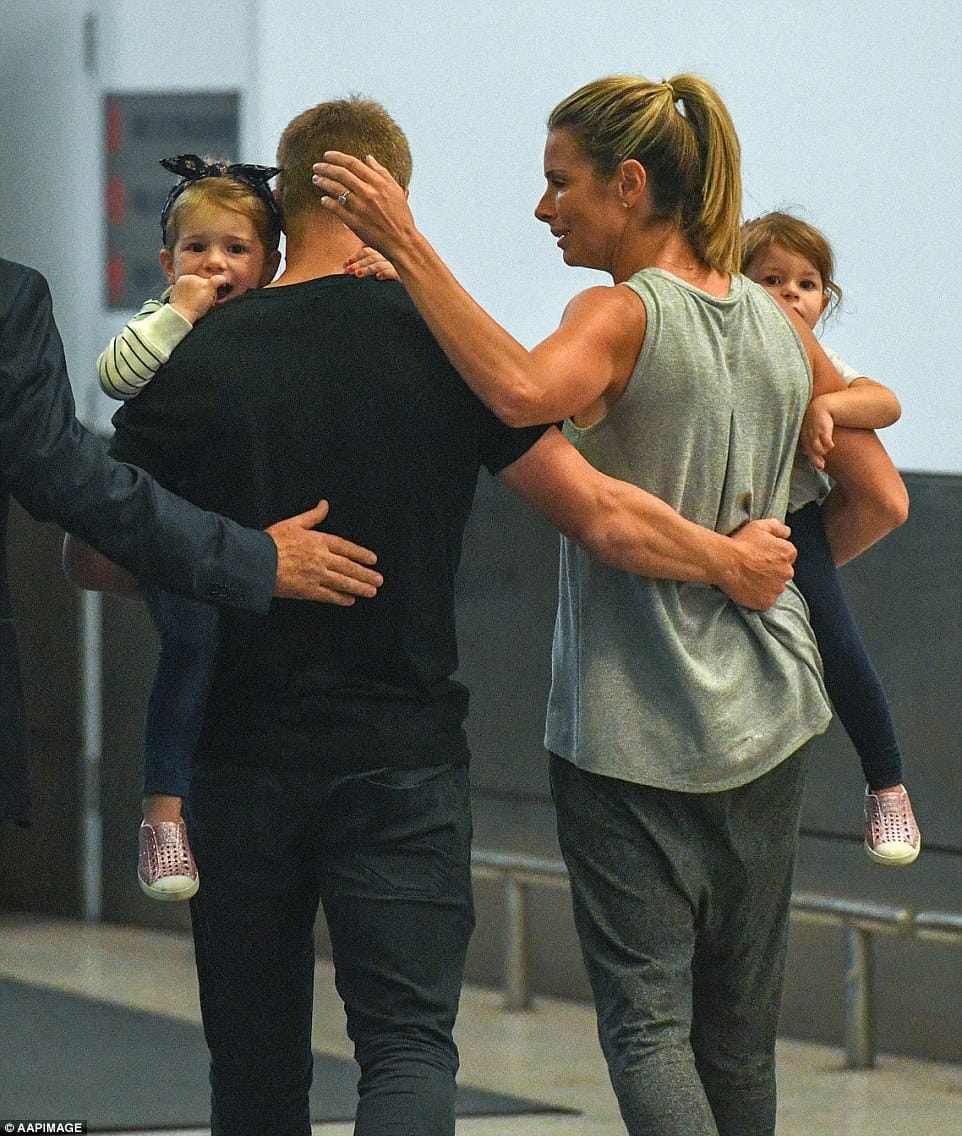 David Warner arrives sydney with his wife Candice