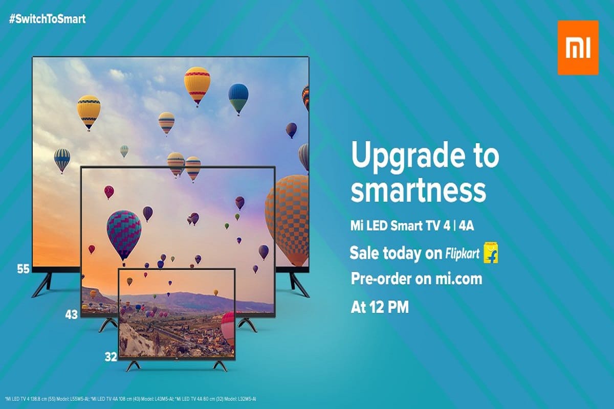 Xiaomi Mi TV 4, Mi TV 4A goes to sale Today in India Via Flipkart And Mi.Com