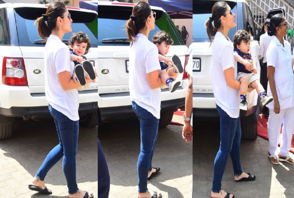 Taimur bursts out crying the moment Kareena takes him away from the camera 