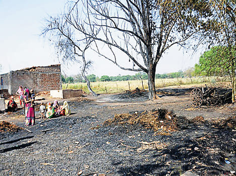 Four dump and barn ash in the fire