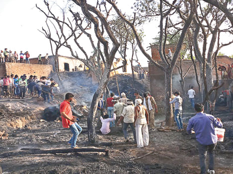 Ten houses destroyed by fire in Dilip Nagar