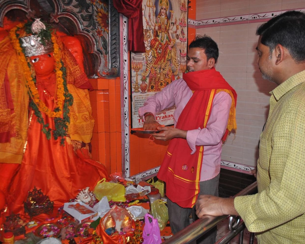 Celebrating Birthday of Hanuman in azamgarh