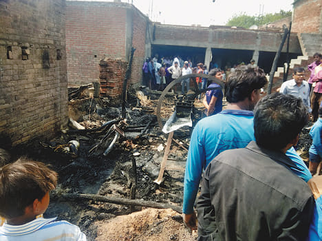 Four goats burnt by fire, housekeeping ashes