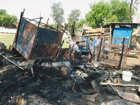 fire in Eight shops 
