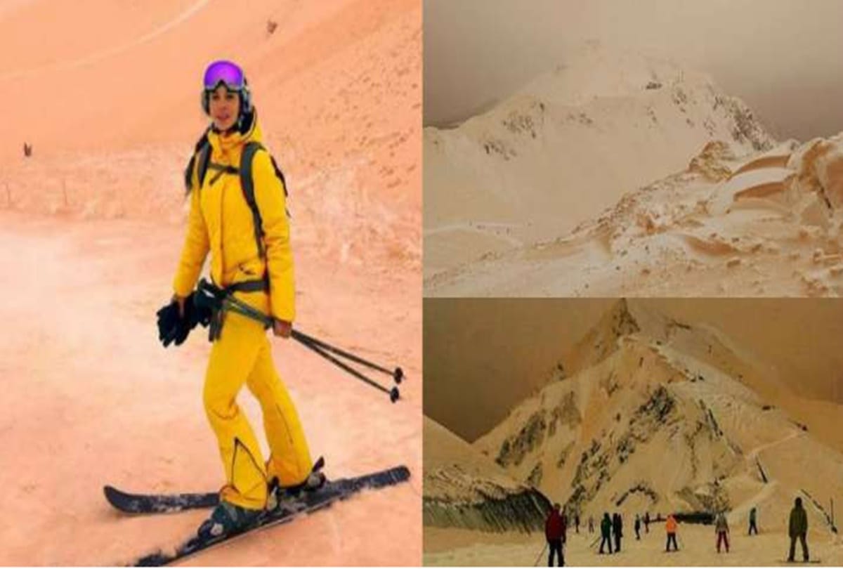 Social media flooded with pictures of orange snow in eastern europe and russia
