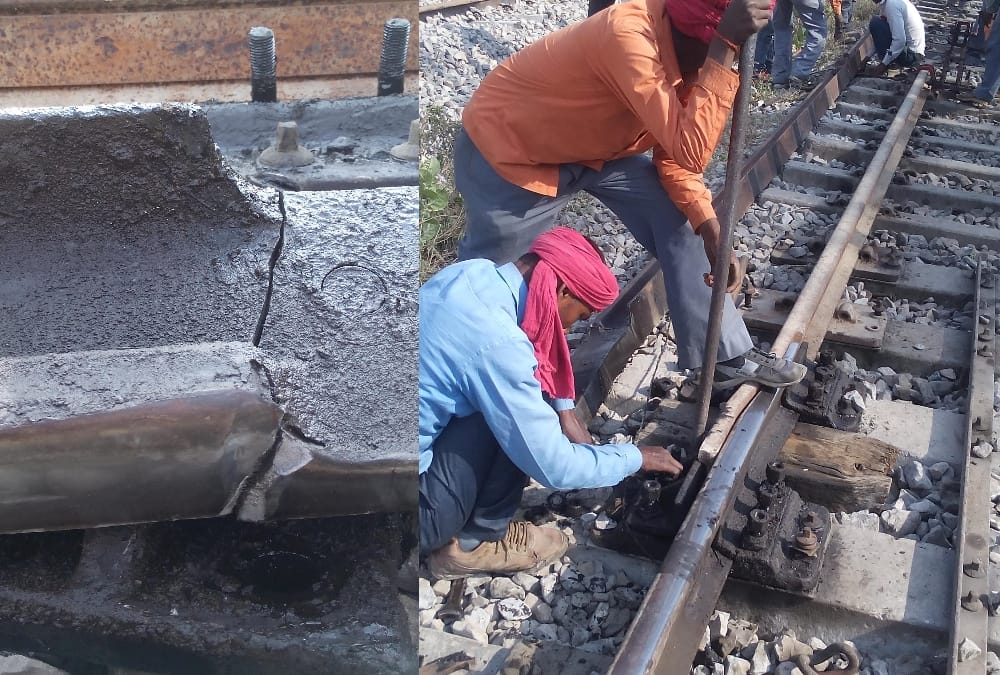 intercity express ran through a broken railway track.