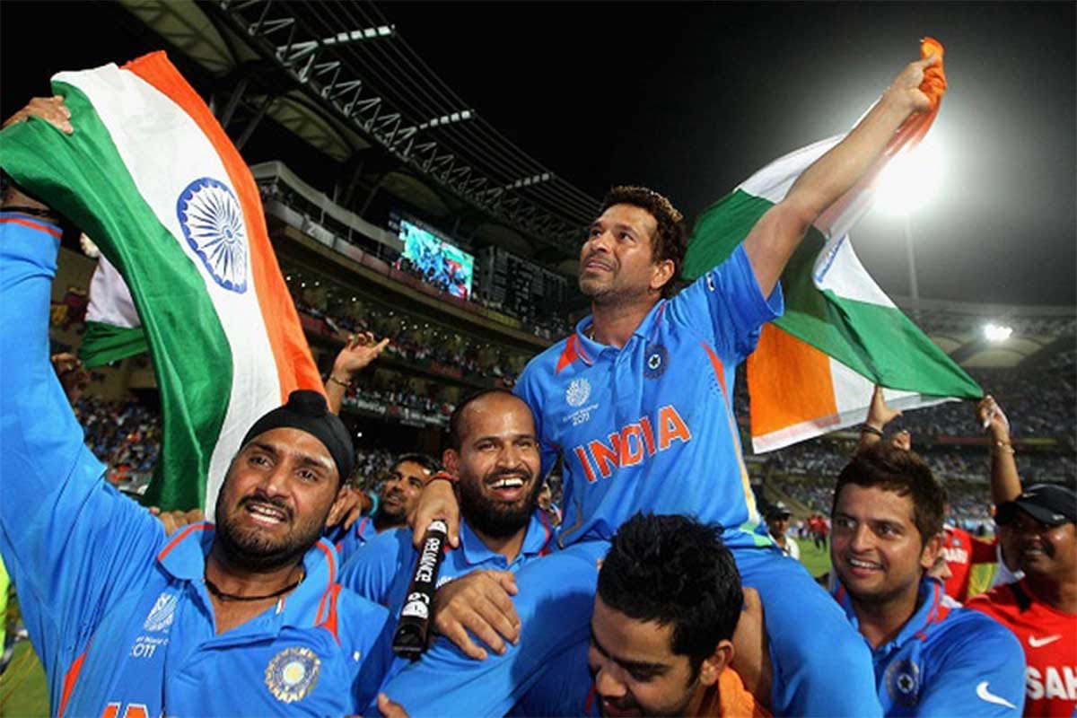 india won world cup seven years ago beating sri lanka in final