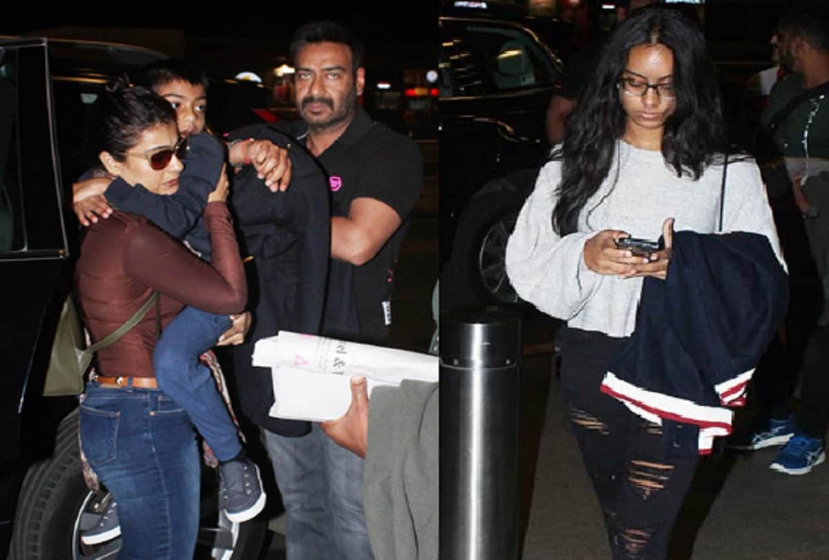 Ajay Devgn takes off with Kajol and children from Mumbai to celebrate 49th birthday 