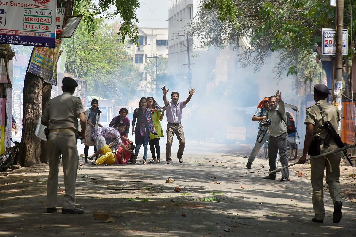 bharat bandh 2018 police action on Dalit protest against amendments in sc st protection act