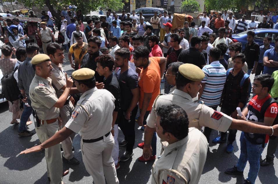 CBSE paper leaks: students protested against the re-examination at delhi