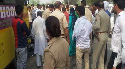 Bus and bike collision in Baghpat, teacher's death, one injured