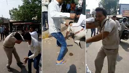 Police beaten by locals in Ayodhya