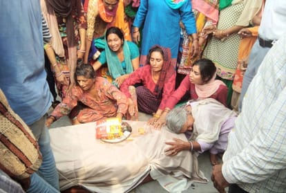 funeral of all four himachal killed in mosul in their ancestral village