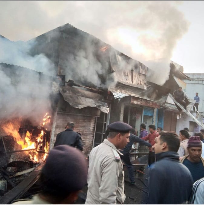 Fire in shops to short circuit in almora