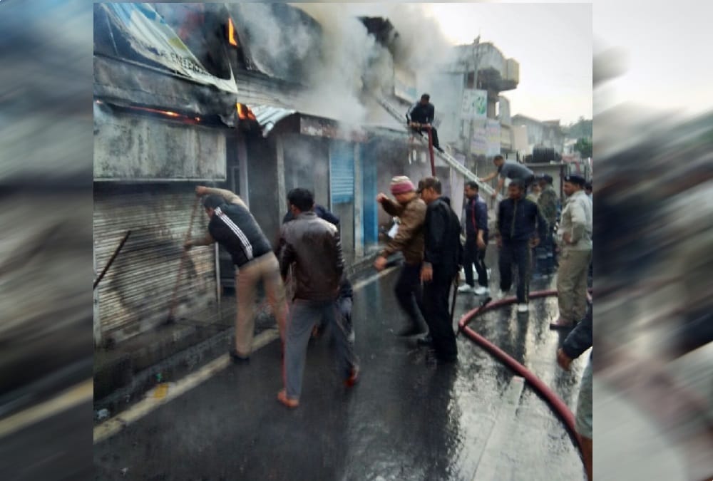 Fire in shops to short circuit in almora