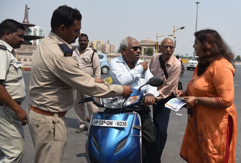 RTO road safety campaign in lucknow.