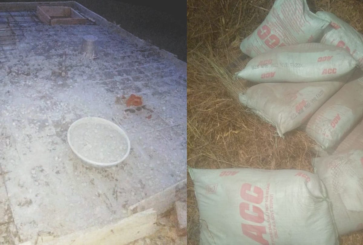 Poor quality cement used in MGNREGA work in Hamirpur