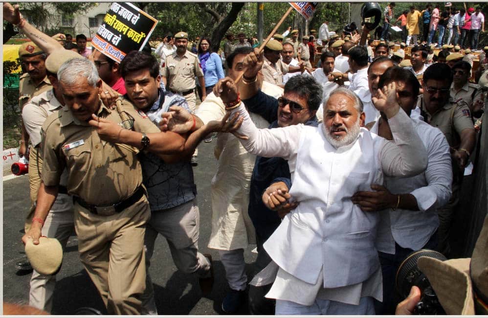 bjp demands cm kejriwal's resignation over ration scam