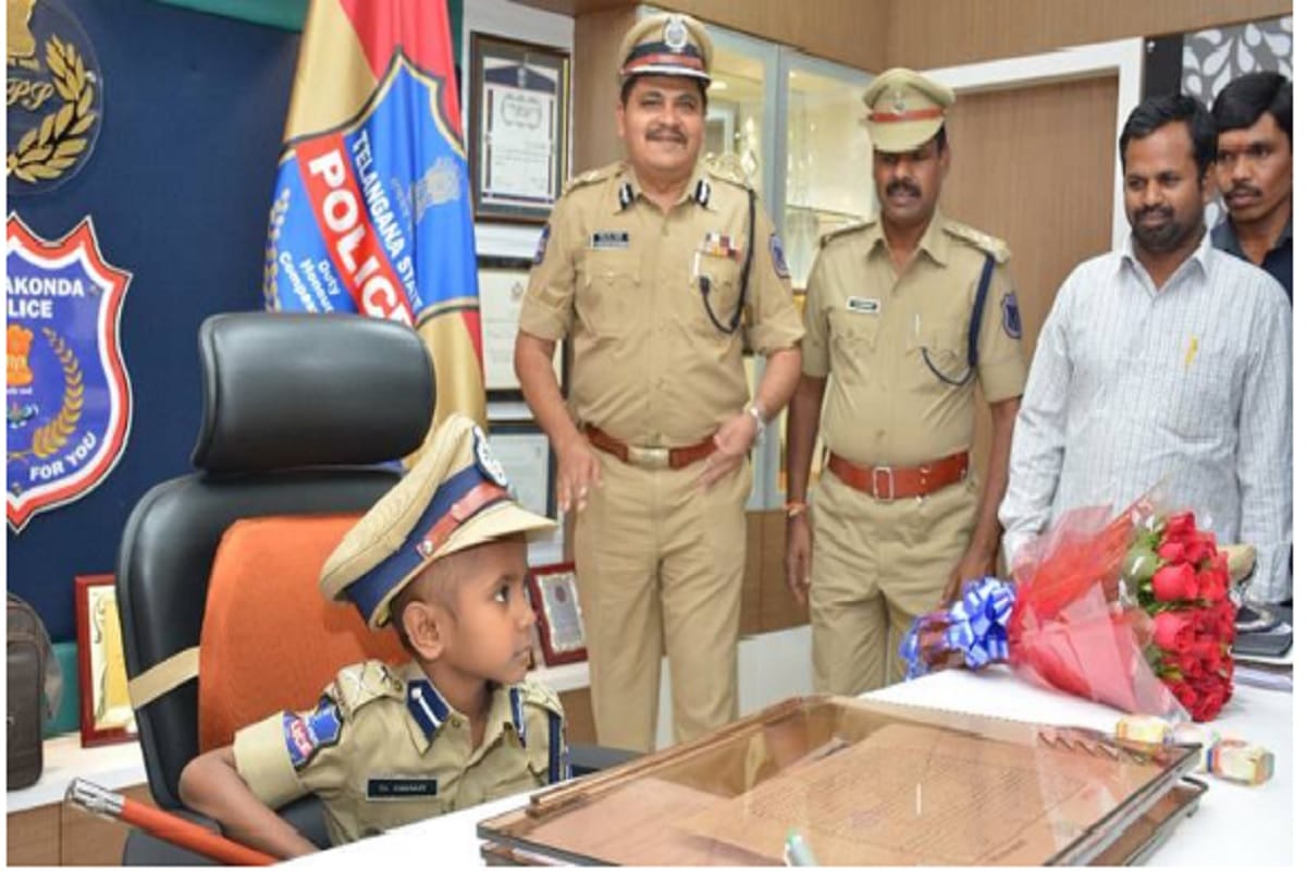 6-year-old cancer patient made police commissoner for a day in Telangana