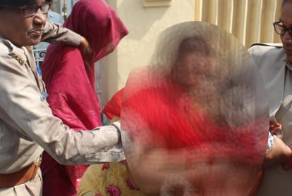 two women tried to self immolate near vidhan bhawan in   lucknow. 