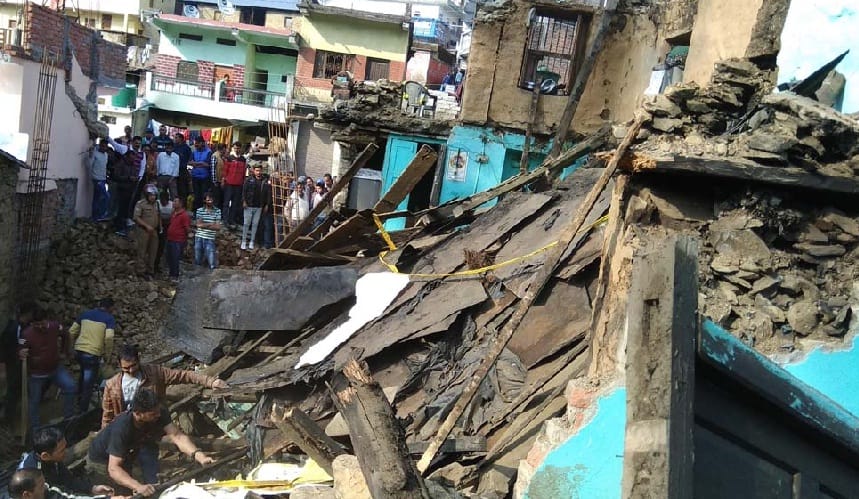 Three-storey house collapse, mother daughter injured by submerging in rubble