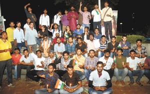 SSC students raised candle march against lathi charge