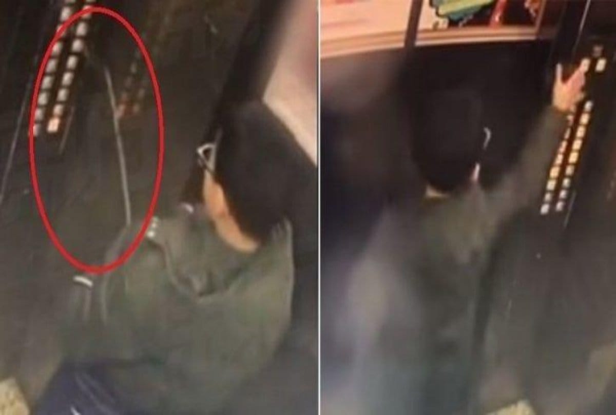 A Kid Who Was Caught On CCTV during Peeing In The Elevator at China