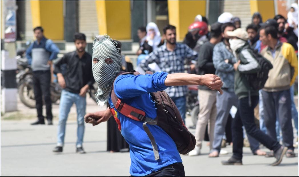 students and youth involve stone pelting in kashmir valley