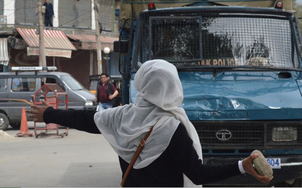 students and youth involve stone pelting in kashmir valley