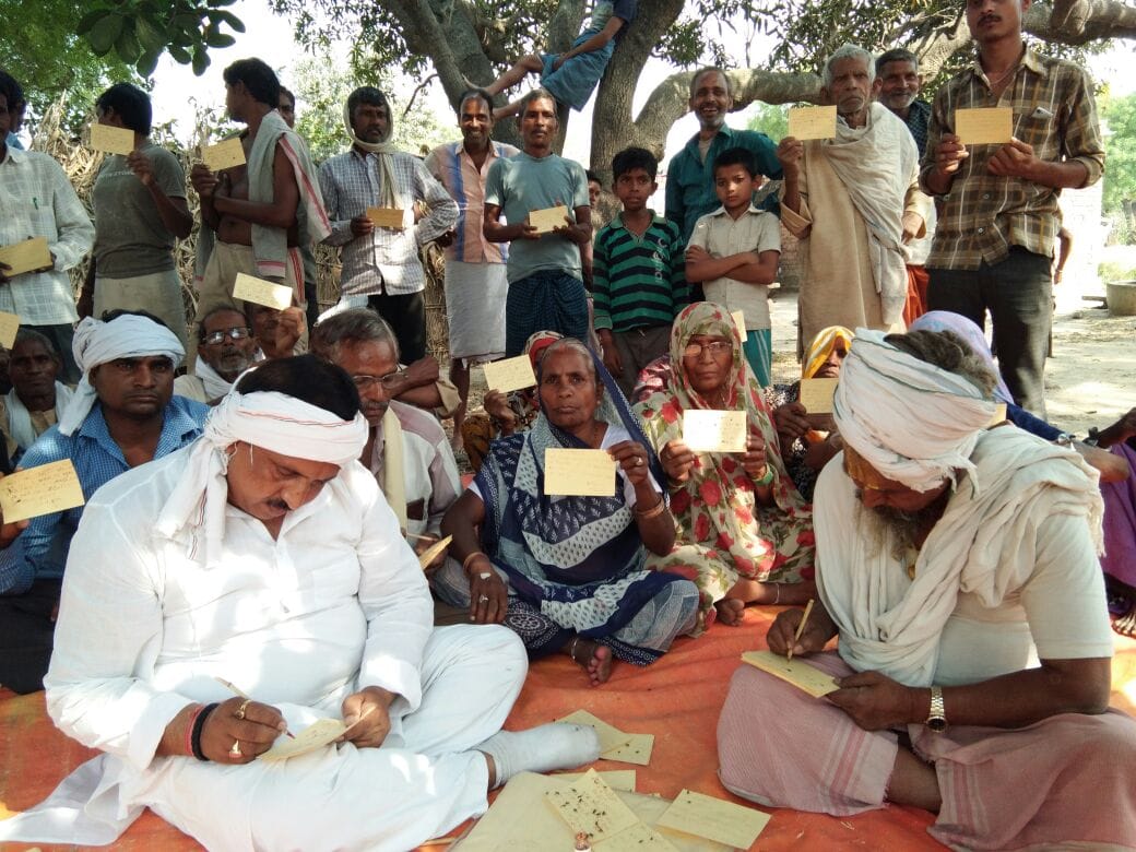 varanasi farmers wrote letter to pm modi by blood for his land