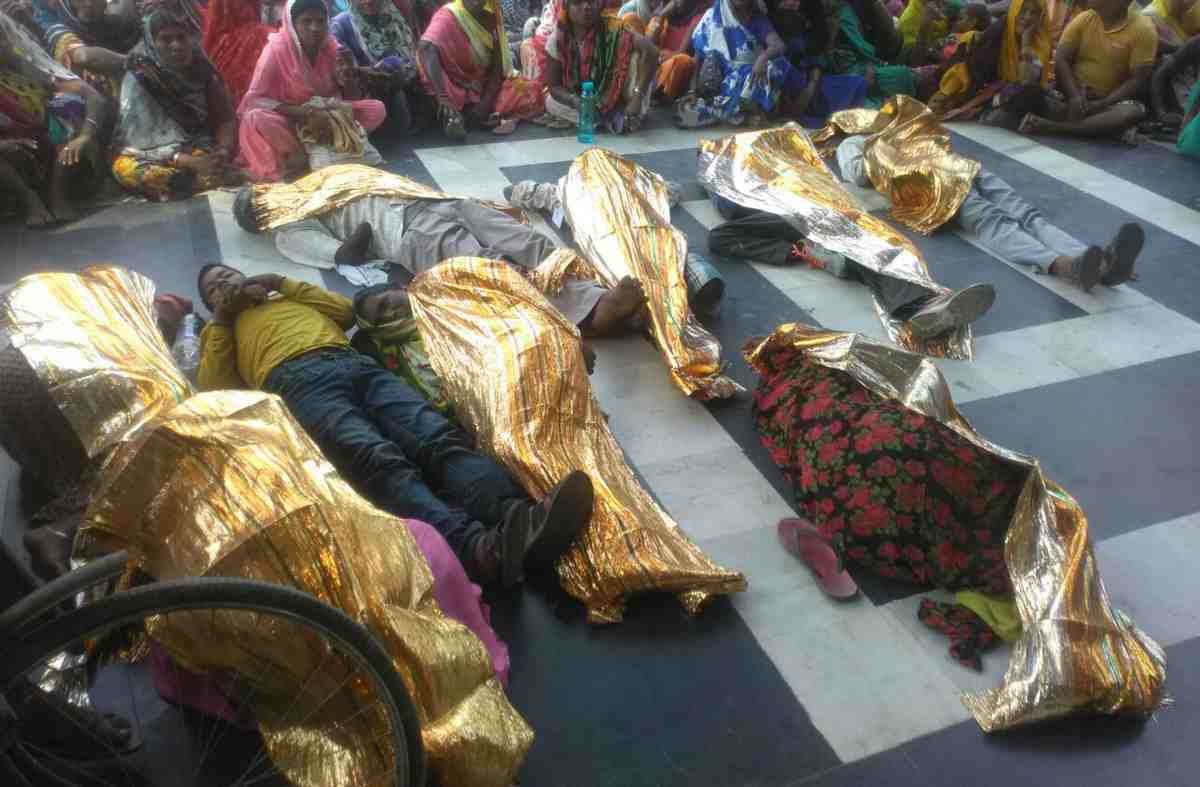 Handicap protest to ADM transfer in azamgarh