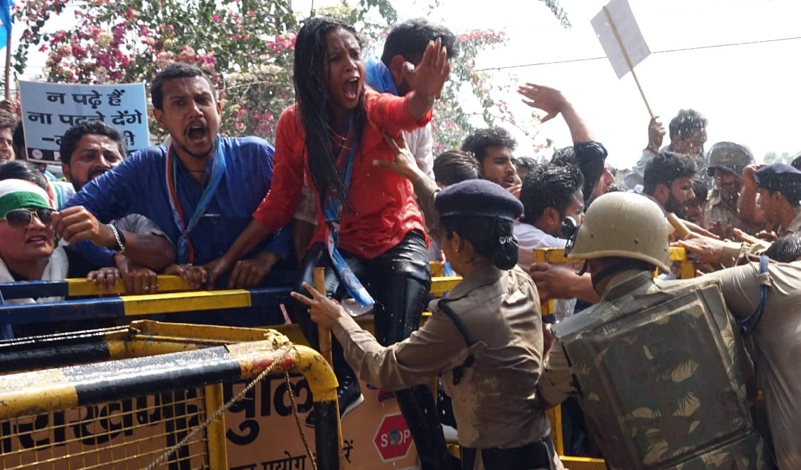 Nsui students protet in dehradun
